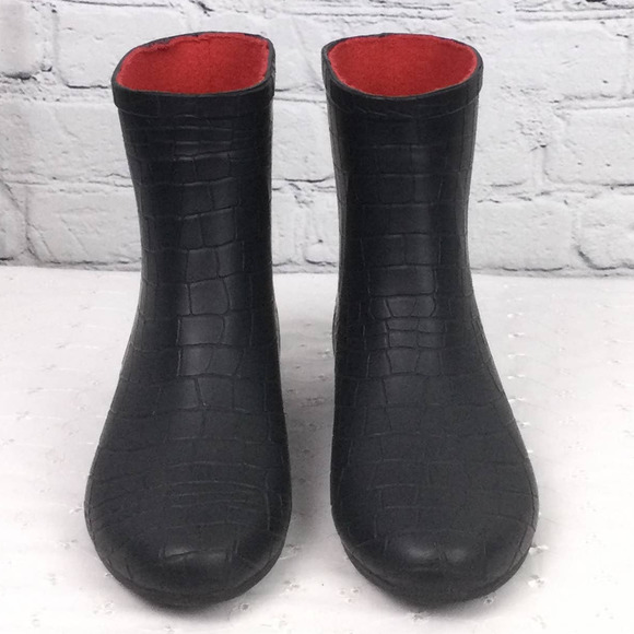 Carlo Pazolini Women's Round Toe Lined Rubber Pull On Ankle Rain Boot Black 8 - Picture 2 of 13